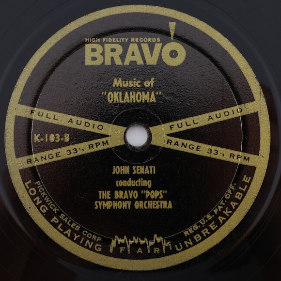 Bravo Pops Symphony Orchestra South Pacific & Oklahoma 1959 LP Record Bravo K103 - Picture 10 of 16